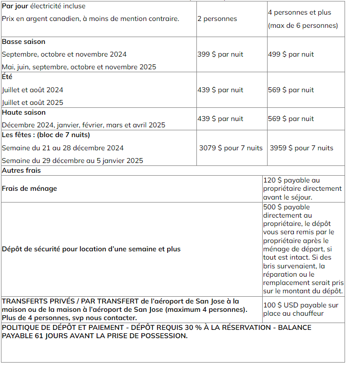 Maison Jaco Prix 2024 - 2025